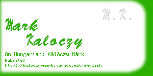 mark kaloczy business card