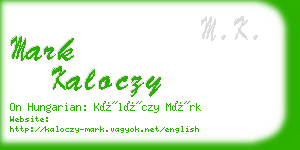 mark kaloczy business card